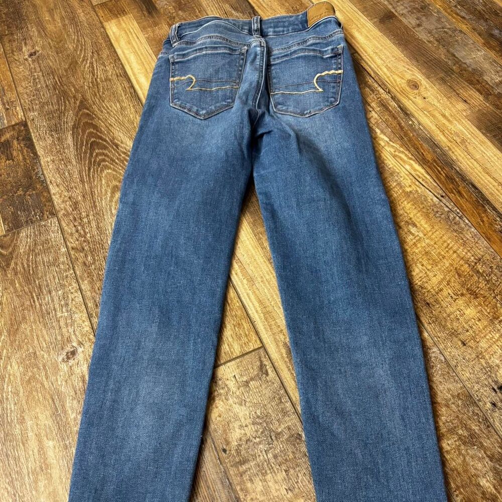 AMERICAN EAGLE Outfitters High Rise Skinny Sz 0 Women's Blue Navy Small Jeans